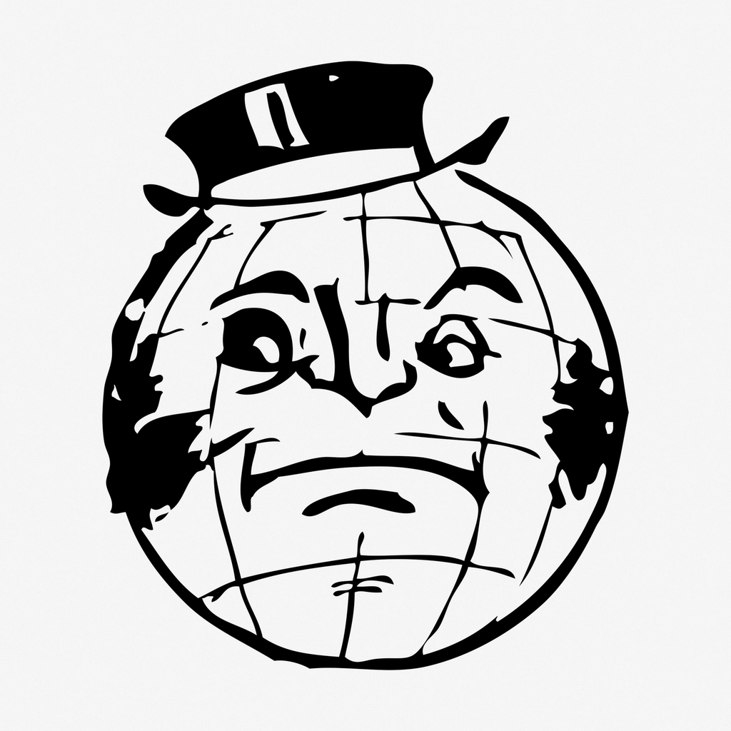 Pissed globe clipart, cartoon vintage